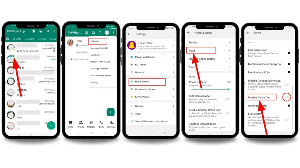 How to hide Online status in fm whatsapp FM WhatsApp APK how to disable or enable Dot online 