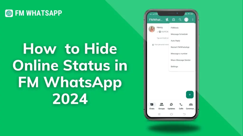 How to hide Online status in fm whatsapp with picture attached