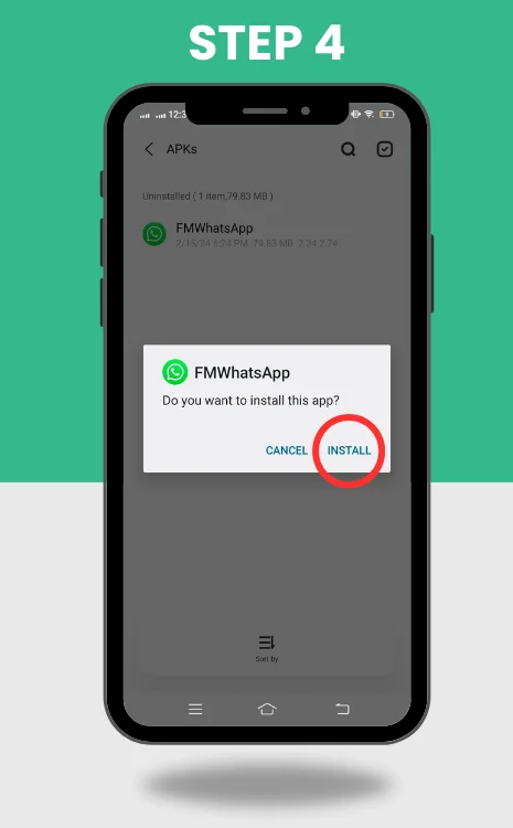 FM WhatsApp APK step 4 of download and installation process of fm whatsapp
