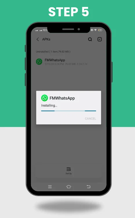 FM WhatsApp APK step 5 of download and installation process of fm whatsapp